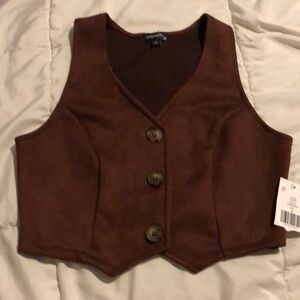 GIFT!!! NEW Originality brown cropped vest